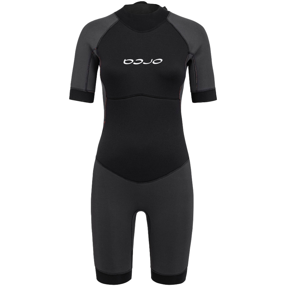 2026 Orca Womens Vitalis Back Zip Open Water Swim Shorty Wetsuit NN6Y - Black